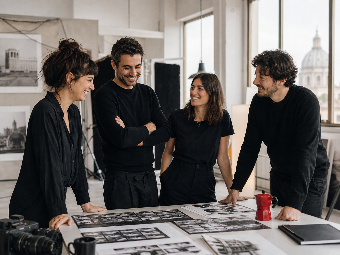 Il team di Ottica Fina nello studio di Roma